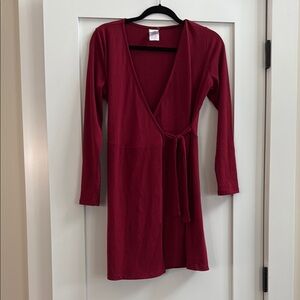 Elegant Red Wrap Dress
